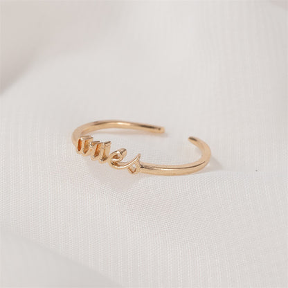 New  Fashion  Letter   Open Index Finger Single Ring  Personality Simple Twelve Constellation Ring