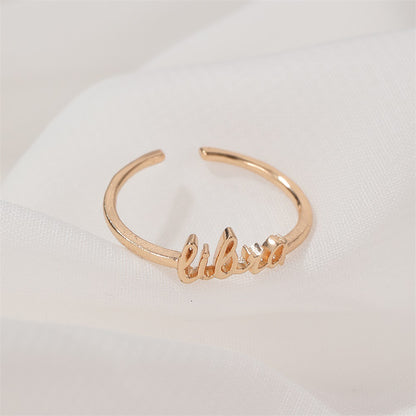 New  Fashion  Letter   Open Index Finger Single Ring  Personality Simple Twelve Constellation Ring