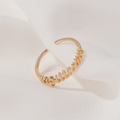 New  Fashion  Letter   Open Index Finger Single Ring  Personality Simple Twelve Constellation Ring