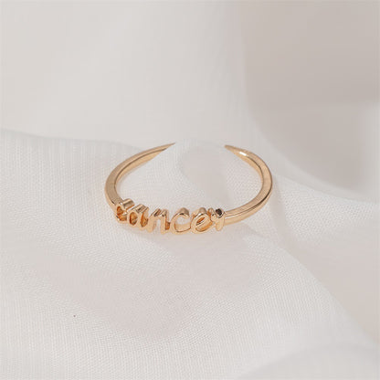 New  Fashion  Letter   Open Index Finger Single Ring  Personality Simple Twelve Constellation Ring