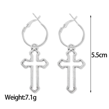 Exaggerated Fashion Cross Plating Alloy No Inlaid Earrings