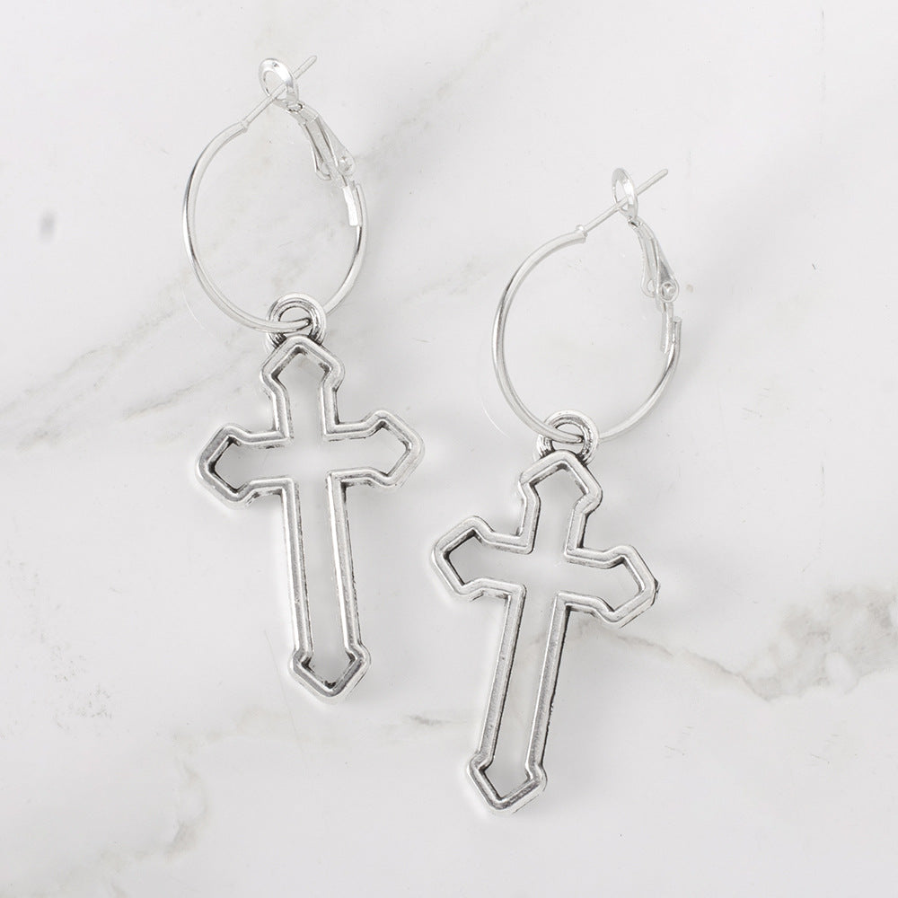 Exaggerated Fashion Cross Plating Alloy No Inlaid Earrings