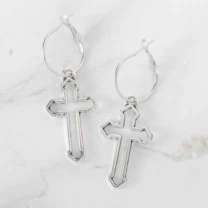 Exaggerated Fashion Cross Plating Alloy No Inlaid Earrings