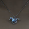 Hot Luminous Beads Fashion Hollow Horse Alloy Pendant Halloween Necklace