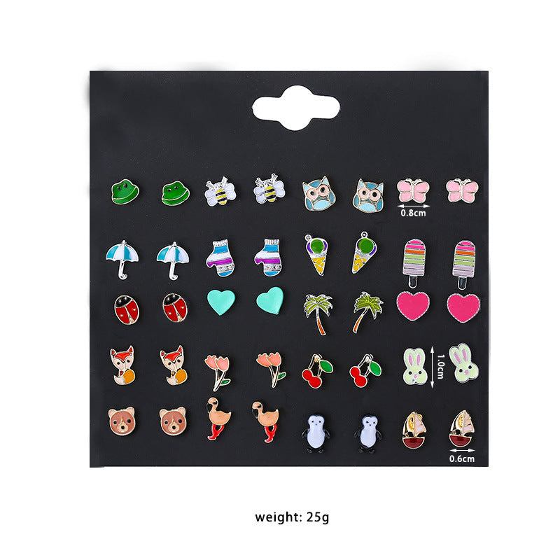 Insect Plating Alloy Artificial Gemstones Earrings Ear Studs