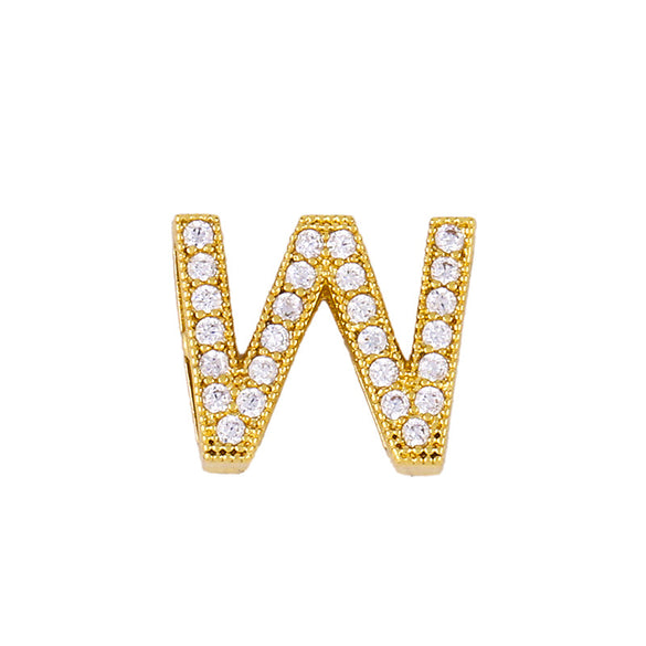 Fashion Letter Copper Gold Plated Zircon Necklace