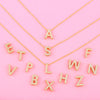 Fashion Letter Copper Gold Plated Zircon Necklace
