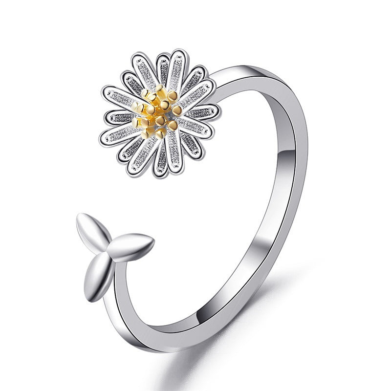 Korean Style Simple Daisy Flower Ring Sunflower Ring Adjustable Ring Wholesale Gooddiy