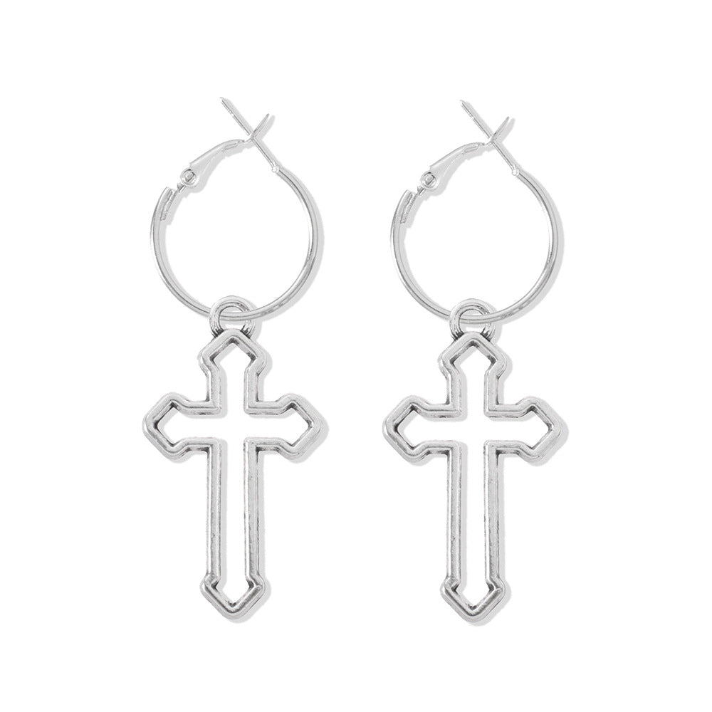 Exaggerated Fashion Cross Plating Alloy No Inlaid Earrings