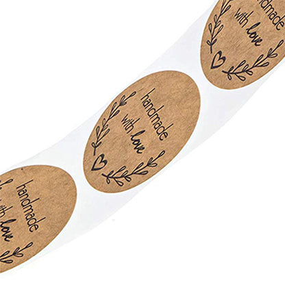 kraft paper roll sticker olive branch handmade self-adhesive production gift label 500