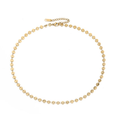 Fashion Simple 316l Titanium Steel Chain Gold-plated Clavicle Chain Necklace For Women