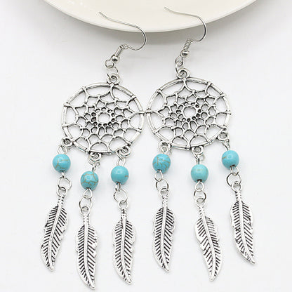 Ethnic Style Geometric Plating Alloy Gem Earrings