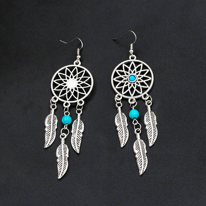 Ethnic Style Geometric Plating Alloy Gem Earrings