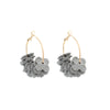 Fashion Niche Fabric Flower Big Circle Vintage Earrings