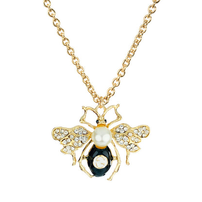 New Simple Animal Pendant Diamond Alloy Butterfly Bee Necklace