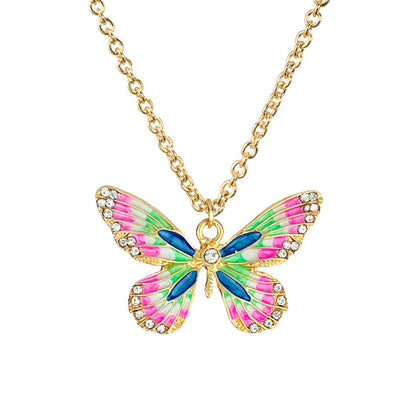 New Simple Animal Pendant Diamond Alloy Butterfly Bee Necklace