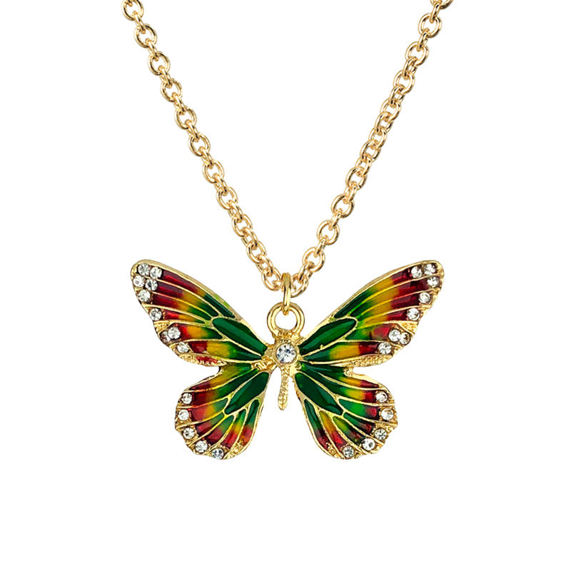 New Simple Animal Pendant Diamond Alloy Butterfly Bee Necklace