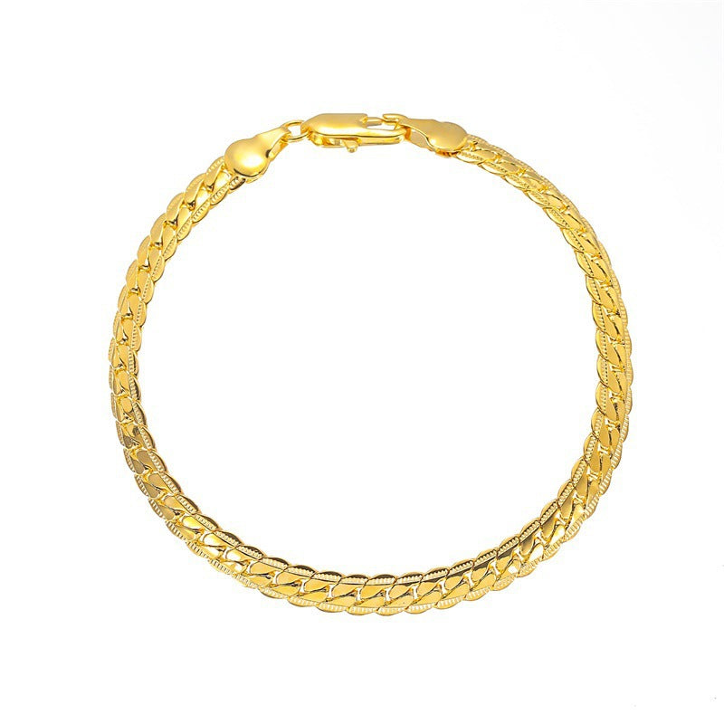 New Exquisite Embossed Chain Simple Metal Twist Chain Men's Bracelet