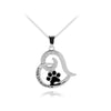 Fashion New Love-shaped Dog Paw Diamond Lettering Necklace