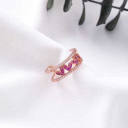 Alloy Korea Sweetheart Ring  (h7316 Rose Alloy) Nhms1197-h7316-rose-alloy