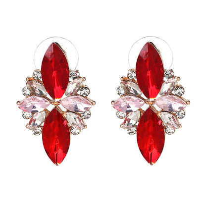 Alloy Fashion Flowers Earring  (red) Nhjj4074-red