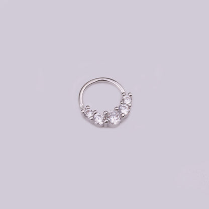 Hot Sale Zircon Nose Ring Micro-inlaid Round Nasal Septum Ear Bone  Wholesale