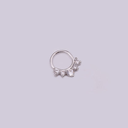 Hot Sale Zircon Nose Ring Micro-inlaid Round Nasal Septum Ear Bone  Wholesale