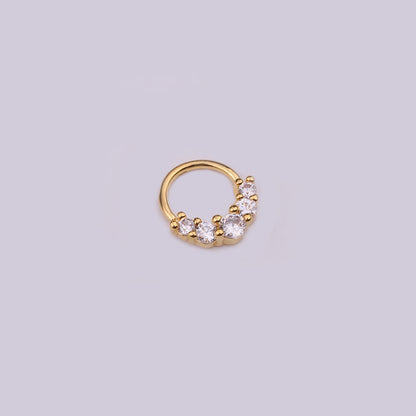 Hot Sale Zircon Nose Ring Micro-inlaid Round Nasal Septum Ear Bone  Wholesale