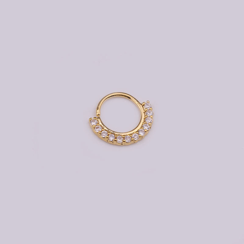 Hot Sale Zircon Nose Ring Micro-inlaid Round Nasal Septum Ear Bone  Wholesale