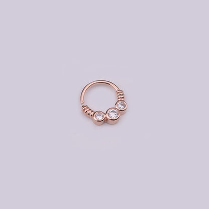 Hot Sale Zircon Nose Ring Micro-inlaid Round Nasal Septum Ear Bone  Wholesale