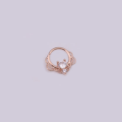 Hot Sale Zircon Nose Ring Micro-inlaid Round Nasal Septum Ear Bone  Wholesale