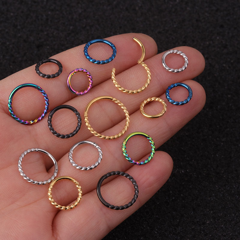 Fashion Closed Ring Stainless Steel Seamless Ring Open Ring European And American Simple Ear Buckle Ear Bone Nail Wholesale