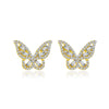 Simple Zircon Butterfly Women's Gentle Ladies Style Crystal Earrings