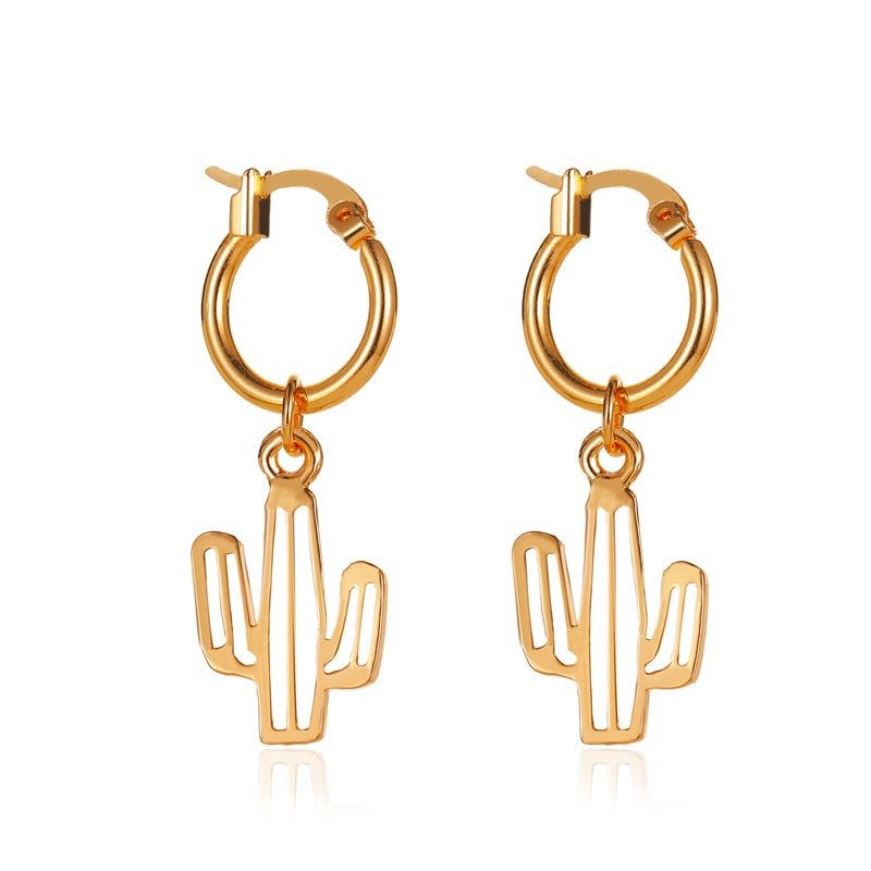 Hot Sale Cactus Simple Creative Plant Earrings Wholesale