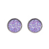 Simple Style Round Stainless Steel Gem Earrings Ear Studs