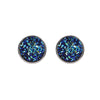 Simple Style Round Stainless Steel Gem Earrings Ear Studs