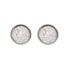 Simple Style Round Stainless Steel Gem Earrings Ear Studs