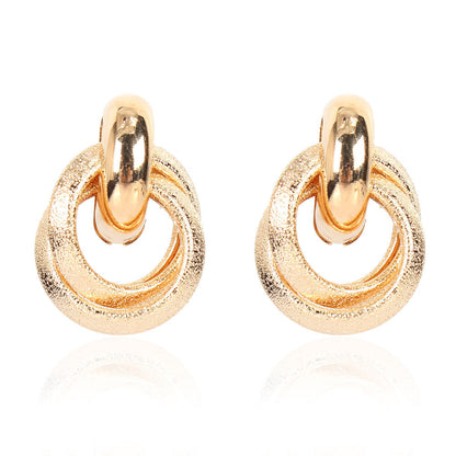 Alloy Geometric  Hollow Fashion All-match Earrings Wholesale