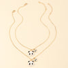 Chinese Style Cute Panda Alloy Dripping Oil Necklace Creative Animal Short Necklace Wholesale