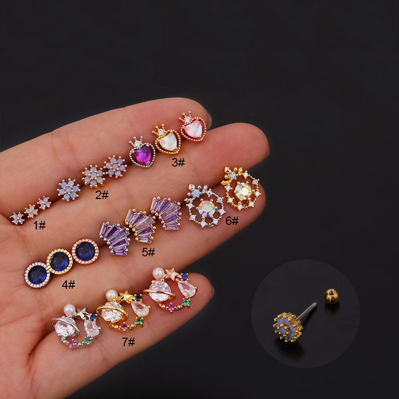 New  Creative Fashion Color Zircon Earrings