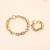 New Fashion Exaggerated Exaggerated Clavicle Chain Necklace Bracelet  Set