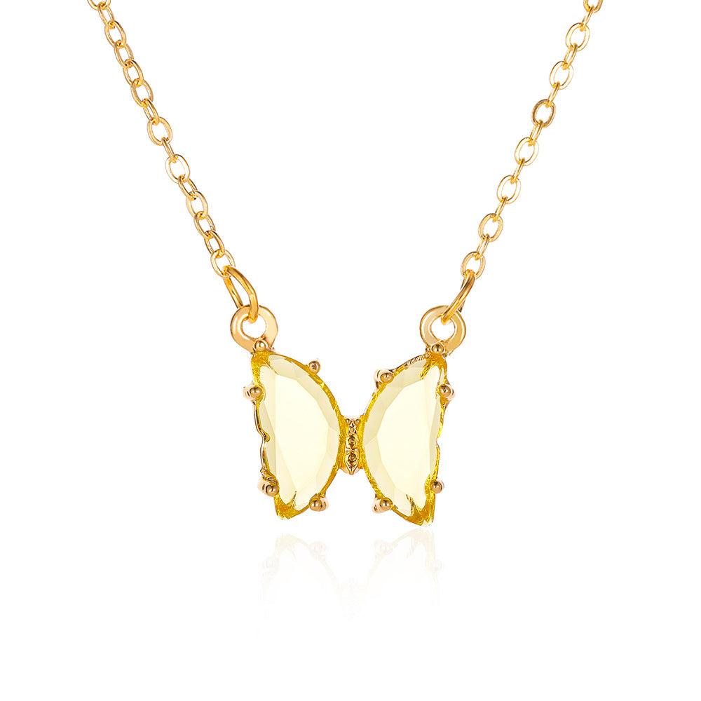 Simple Style Butterfly Artificial Crystal Alloy Plating Women's Necklace