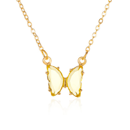 Simple Style Butterfly Artificial Crystal Alloy Plating Women's Necklace