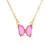 Simple Style Butterfly Artificial Crystal Alloy Plating Women's Necklace