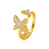 Korean Beautiful Butterfly  Micro-inlaid Zircon Open Ring