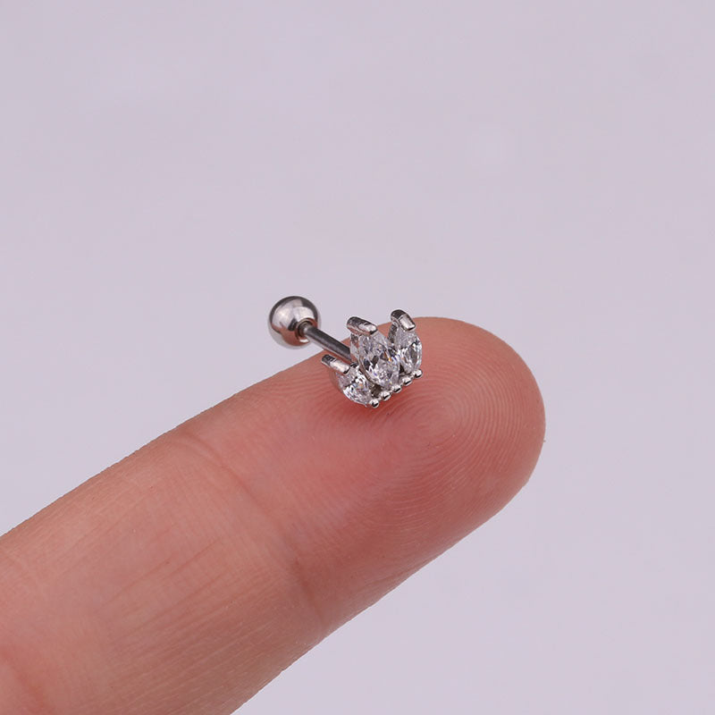 Fashion Crown Plating Metal Earrings Ear Studs