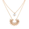 Fashion Double Layer Rhinestone Fan-shaped Clavicle Necklace