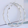 50mm  Fashion Metal Simple Wave Earrings