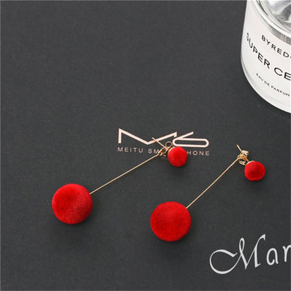 Korean Fashion Hair Ball Earrings