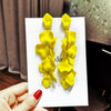 Fashion Geometric Leaf Plating Alloy Drop Earrings